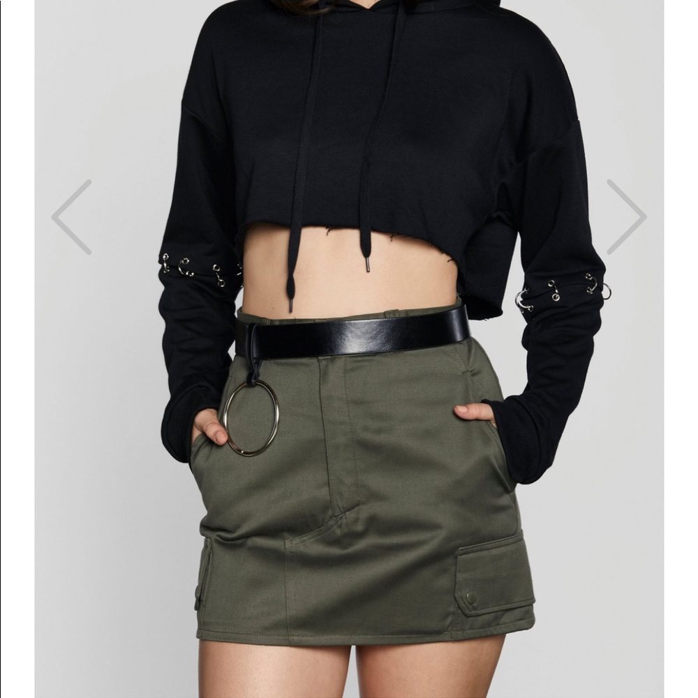 Nasty Gal green military mini skirt